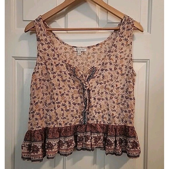 Patrons Of Peace Womens Medium Tops Lot Of 2 Sleevless Floral Boho Cottage Core - Picture 7 of 16